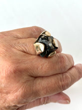 Black tourmaline specimen ring