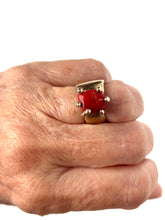 Red Coral bronze ring