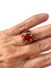 Red Coral bronze ring