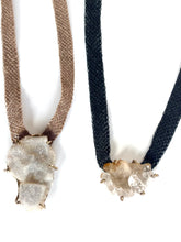 Druzy covered fluorite necklace