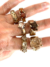 Spessartine garnet bronze ring