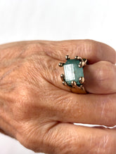 Blue Tourmaline Bronze Ring