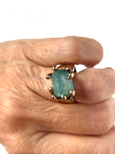 Blue Tourmaline Bronze Ring