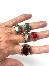 Blue Tourmaline Bronze Ring