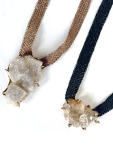 Quartz cluster macramé necklace