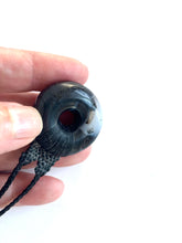 Hand carved Psilomelane bead necklace