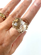 Large peach Topaz ring