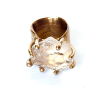 Large peach Topaz ring