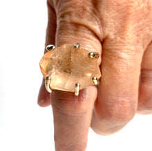 Peach Quartz ‘Diamond’ Ring