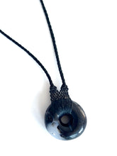 Hand carved Psilomelane bead necklace