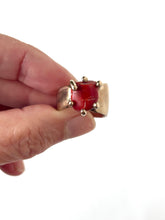 Red Coral bronze ring