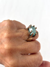 Blue Tourmaline Bronze Ring