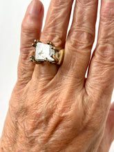 Aquamarine bronze ring