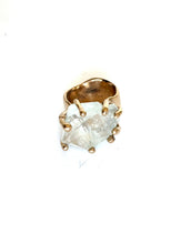 Large Natural Topaz bronze ring
