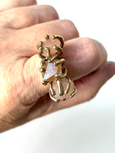 Three pink diamond quartz ring