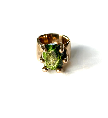 Natural demantoid garnet ring