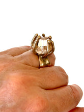 peach topaz claw set ring