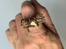 Three pink diamond quartz ring