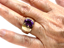 Amethyst set in bronze ring