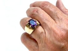 Amethyst set in bronze ring