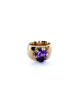 Amethyst set in bronze ring