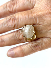 white quartz claw-set ring
