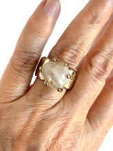 white quartz claw-set ring