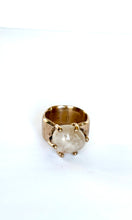 white quartz claw-set ring