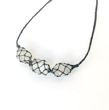 netted crystals :: 3x herkimer diamond necklace