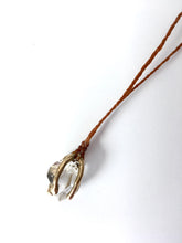 herkimer diamond caged in 14k gold