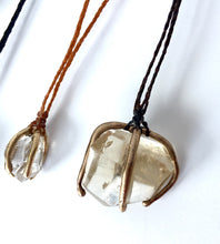 herkimer diamond caged in 14k gold